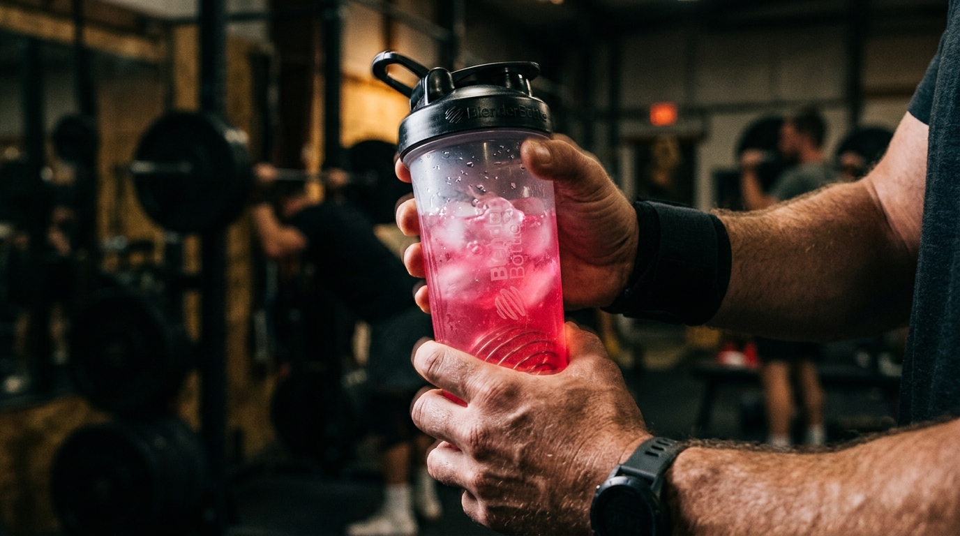 Příprava clear proteinu v šejkru s ledem